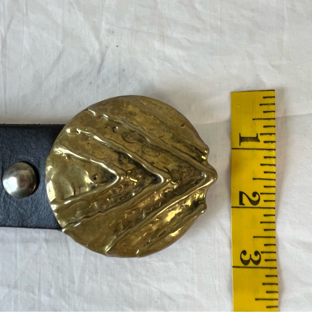 Stephen Burr handmade solid brass MCM 70’s modern artist vintage belt buckle - Picture 10 of 16